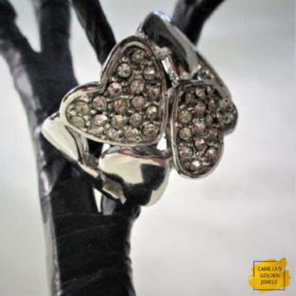 Silver Toned Heart Ring - Picture 5 of 5